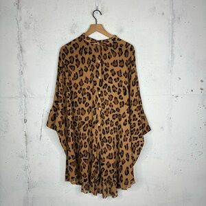 Free People Leopard Print Blouse - Brown and Black